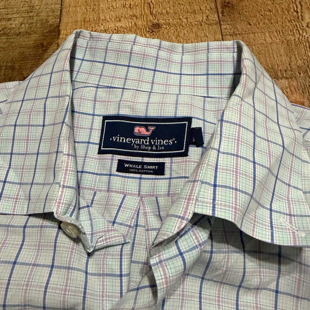 Vineyard Vines Shep & Ian Classic Men Whale Shirt Plaid Button Down Sz XL Preppy - Picture 5 of 5